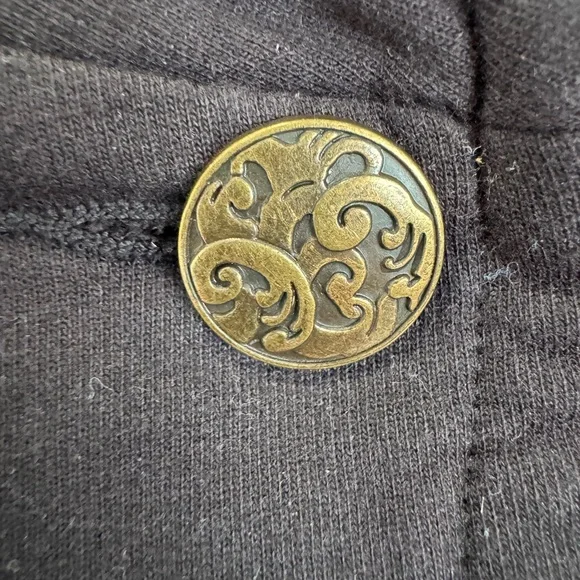 CAbi Black Button-Up Coat Military   Women’s SZ L - Picture 2 of 7